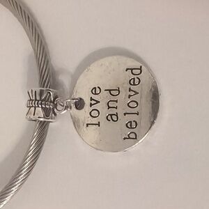 Silver Love and‎ Beloved Dangle Charm for Pandora Style Bracelet